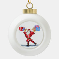 Bodybuilder Père Noël Funny Noël Ornement