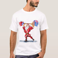 Bodybuilder Santa Claus Funny Weihnachts-T - Shirt
