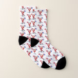 Bodybuilder Santa Claus mit Weihnachtsgeschenken - Socken<br><div class="desc">Bodybuilder Santa Claus mit Weihnachtsgeschenken - Fun Cartoon Gemälde Funny Collection - Wählen / Fügen Sie Ihren einzigartigen Text / Name / Farbe - Make Your Special Gift - Neu formatieren und verschieben oder entfernen und hinzufügen / Elemente / Text mit Anpassungs-Tool ! Malerei und Design von MIGNED. Bitte schauen...</div>