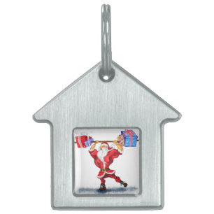 Bodybuilder Santa Claus mit Weihnachtsgeschenken - Tiermarke