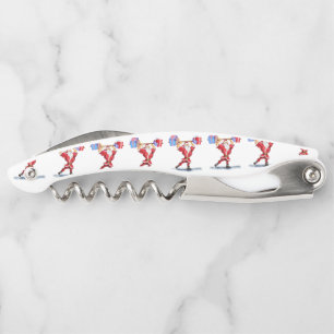 Bodybuilder Santa Funny Christmas Corkschraube Kellnermesser