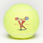 Bodybuilder Santa Funny Christmas Tennis Balls Tennisbälle<br><div class="desc">Tennisbälle mit Bodybuilder Santa Claus mit Weihnachtsgeschenken - Fun Cartoon Malerei Funny Collection - Wählen / Fügen Sie Ihren einzigartigen Text / Name / Farbe - Make Your Special Gift - Neu vergrössern und verschieben oder entfernen und fügen Sie Elemente / Text mit Anpassungs-Tool! Malerei und Design von MIGNED. Bitte...</div>