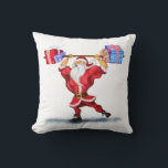 Bodybuilder Santa Funny Christmas Throw Kissen<br><div class="desc">Kissen mit Bodybuilder Weihnachtsmann mit Weihnachtsgeschenken - Fun Cartoon Malerei Funny Collection - Wählen / Fügen Sie Ihren einzigartigen Text / Name / Farbe - Make Your Special Kissen Geschenk - Neu vergrössern und verschieben oder entfernen und fügen Sie Elemente / Text mit Anpassungstool! Malerei und Design von MIGNED. Bitte...</div>
