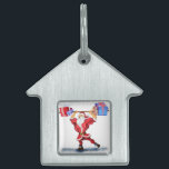 Bodybuilder Santa Funny Weihnachtsgeschenk Pet ID- Tiermarke<br><div class="desc">Pet ID Tags mit Bodybuilder Santa Claus mit Weihnachtsgeschenke - Fun Cartoon Malerei Funny Collection - Wählen / Fügen Sie Ihren einzigartigen Text / Name / Farbe - Make Your Special Pet Tag Geschenk - Neu vergrössern und verschieben oder entfernen und fügen Sie Elemente / Text mit Anpassungstool! Malerei und...</div>