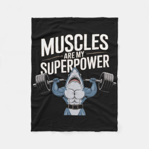 Bodybuilder Shark Lover Gym Fitness Workout Bodybu Fleecedecke