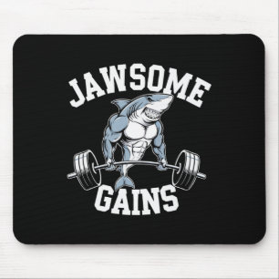 Bodybuilder Shark Lover Gym Fitness Workout Bodybu Mousepad