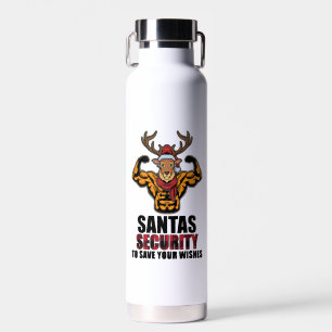 Bodybuilder Weiglifter Gym Muscle Santa Security Trinkflasche