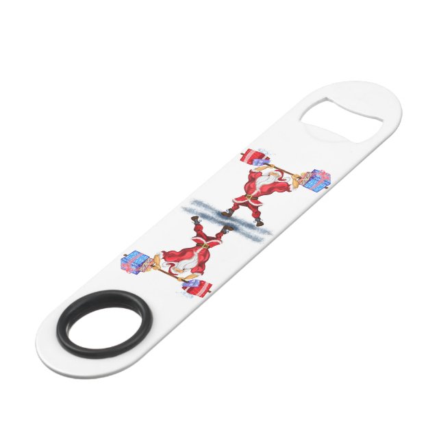 Bodybuilder Weihnachtsmann Weihnachten Bar Key (Vorderseite Schrägansicht)
