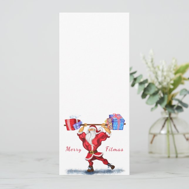 Bodybuilder Weihnachtsmenü Menükarte (Stehend Vorderseite)