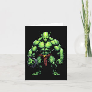 Bodybuilding Alien T-Shirt Funny Gym Design Ufo Ge Karte