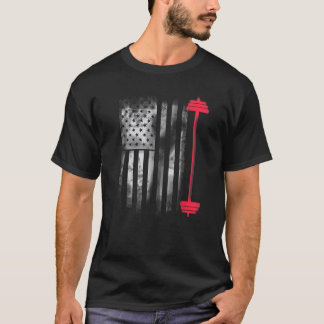 Bodybuilding American Flag USA Muscles Fit T-Shirt