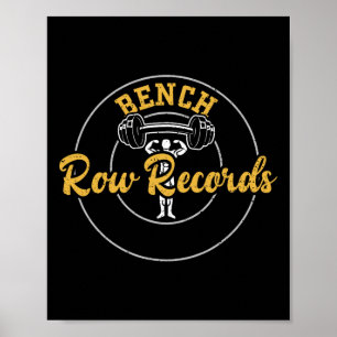 Bodybuilding-Bank-Reihen-Rekorde-Gym-Sprüche Poster