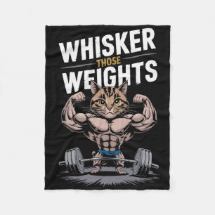 Bodybuilding Cat Owner Fitness Workout Gym Instruc Fleecedecke