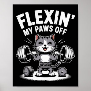 Bodybuilding Cat Owner Fitness Workout Gym Instruc Poster