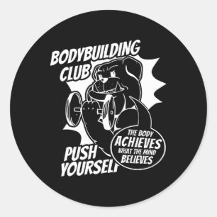 Bodybuilding Club Sich selbst das Leibe erreicht Runder Aufkleber