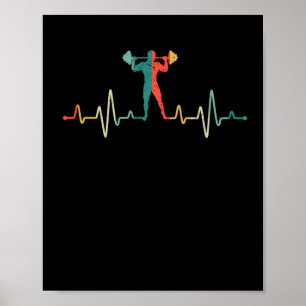 Bodybuilding Cool Gym Pulse Hantel Gewichte Poster