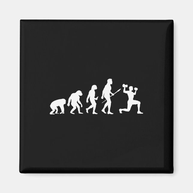 Bodybuilding Evolution Funny Bodybuilding Workout Magnet (Vorne)