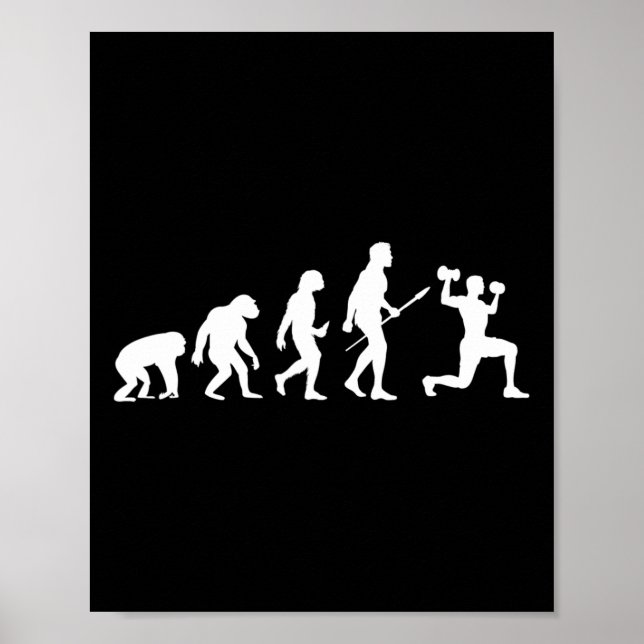 Bodybuilding Evolution Funny Bodybuilding Workout Poster (Vorne)