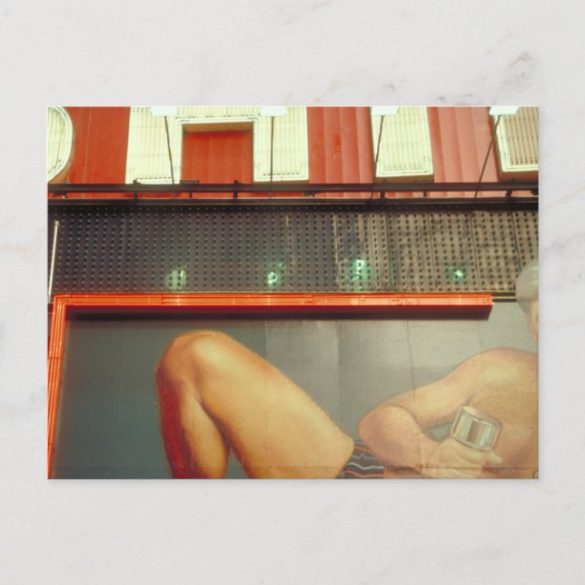 Bodybuilding Fitness Werbung Time Square NYC Postkarte (Vorderseite)