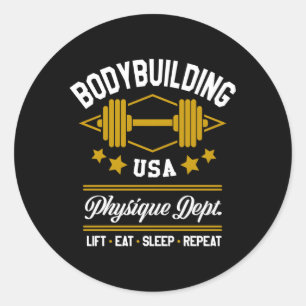 Bodybuilding für runder aufkleber