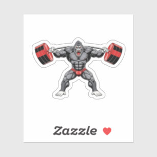 Bodybuilding Gorilla Aufkleber