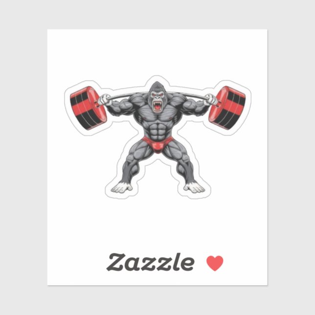 Bodybuilding Gorilla Aufkleber (Blatt)