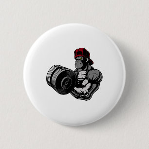 Bodybuilding Gorilla Gym Krafttraining Workout Button