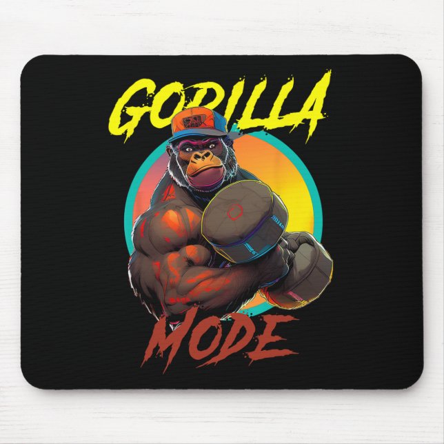 Bodybuilding Gorilla-Modus-Workout  Mousepad (Vorne)