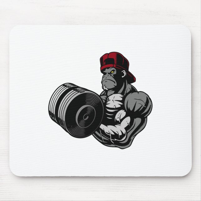 Bodybuilding-Gorilla-Workout-Gym-Krafttraining Mousepad (Vorne)