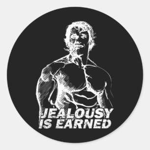 Bodybuilding Gym Inspiration Arnold Old School Gol Runder Aufkleber