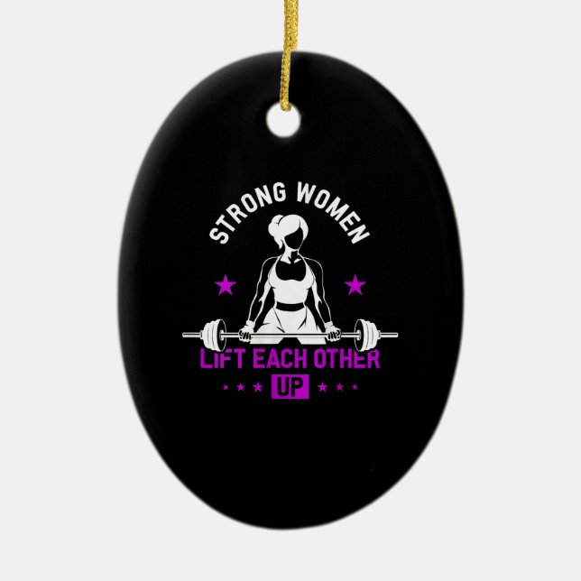 Bodybuilding Gymnastiktrainings für Frauen Keramik Ornament (Vorne)