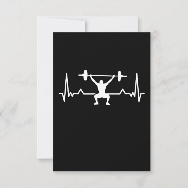 Bodybuilding Heartbeat Line Funny Gift Dankeskarte (Vorderseite)