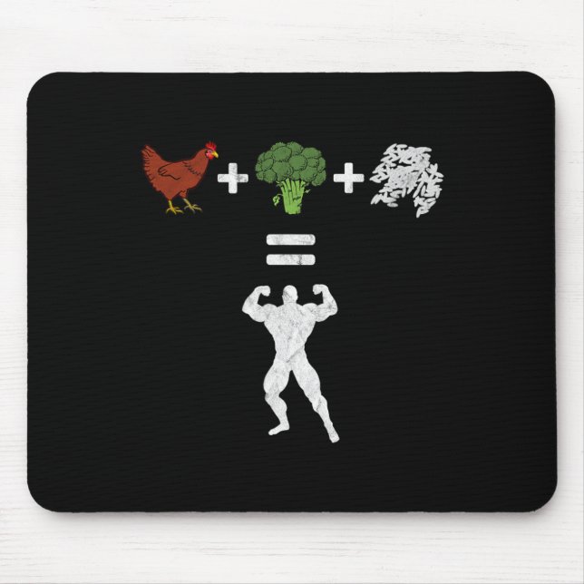 Bodybuilding Hühnerbroccoli Mousepad (Vorne)