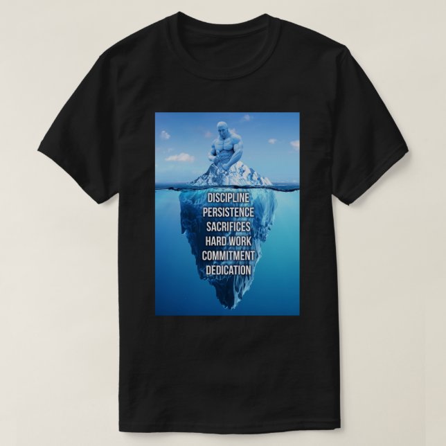 Bodybuilding Iceberg Skulptur Motivierend T-Shirt (Design vorne)