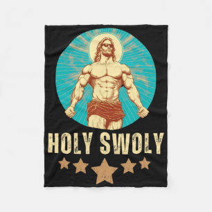 Bodybuilding Jesus Fitness Heiliger Swoly Lustiger Fleecedecke
