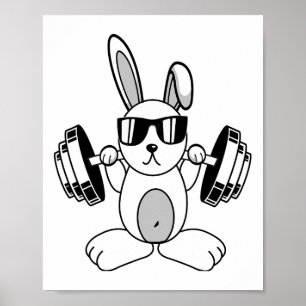 Bodybuilding Kraftdrehen Fitnessstudio Hase - Knie Poster