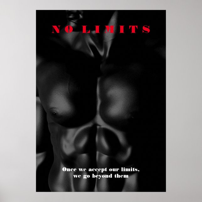 Bodybuilding Motivierend Inspiration Keine Grenzen Poster (Vorne)