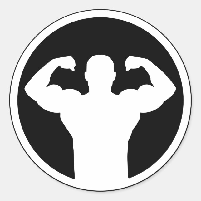 Bodybuilding Runder Aufkleber (Vorderseite)
