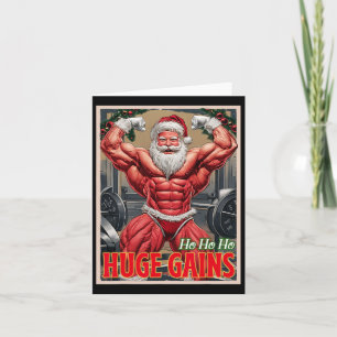 Bodybuilding Santa Ho Ho Huge Gains Weightlift Karte