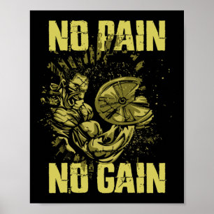 Bodybuilding-Shirts Für Männer No Pain No Gain Bod Poster