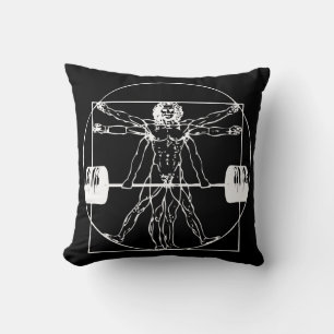 Bodybuilding - Vitruvian Barbell Man Kissen