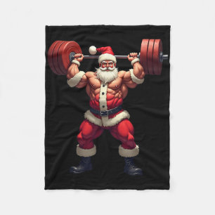 Bodybuilding Weihnachtsmann Bodybuilder Weihnachte Fleecedecke