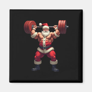 Bodybuilding Weihnachtsmann Bodybuilder Weihnachte Magnet