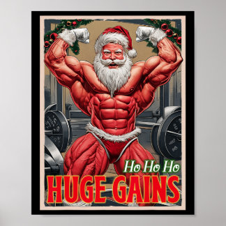 Bodybuilding Weihnachtsmann Ho Ho Riesige Gewinne Poster