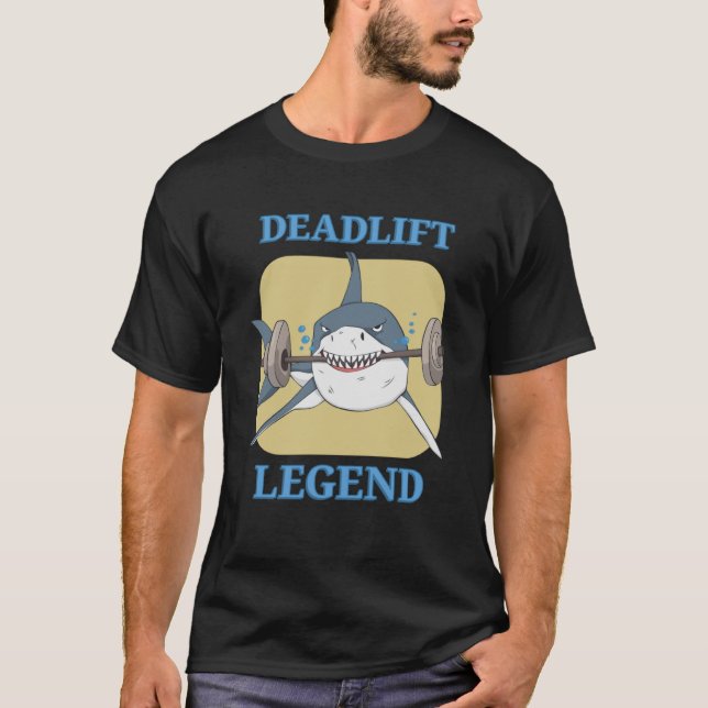 Bodybuilding-Workout für den Deadlift mit leerem K T-Shirt (Vorderseite)