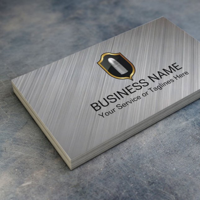 Bodyguard Bouncer Security Silver Bullet Metal Visitenkarte (Von Creator hochgeladen)