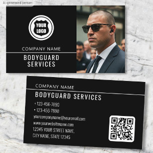 Bodyguard-Dienstleistungen Modernes Foto-Logo QR-C Visitenkarte