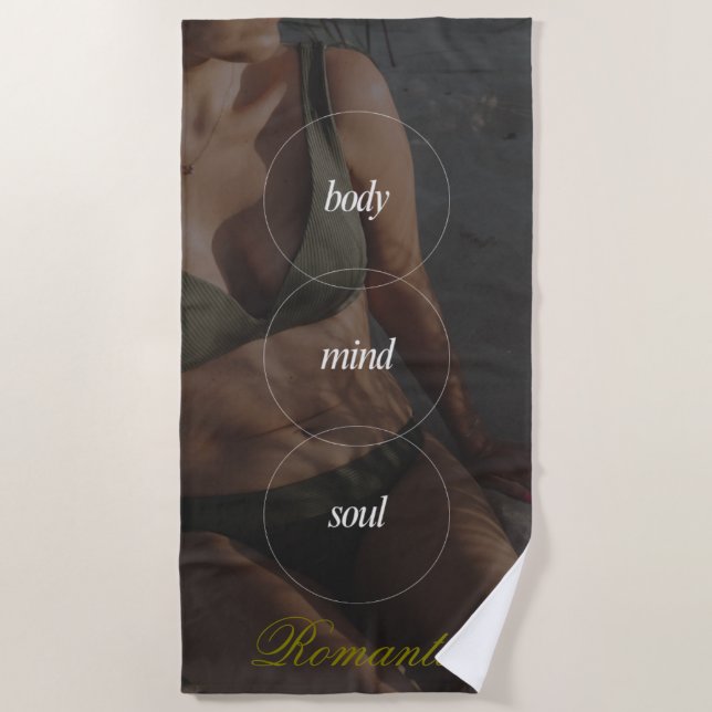 #BodyMindSoulRomanticBeachHandtuch Strandtuch (Vorderseite)