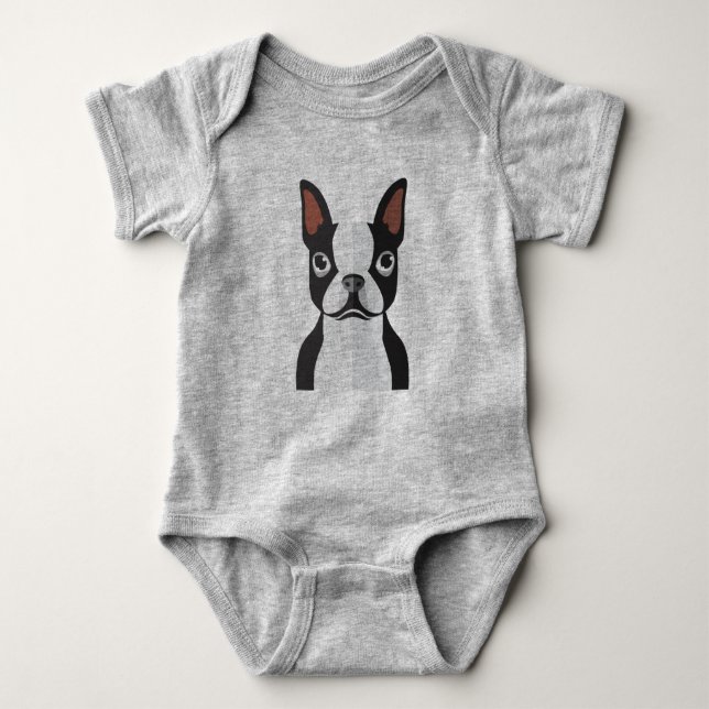 Bodysuit Baby-Bostons Terrier Jersey Baby Strampler (Vorderseite)