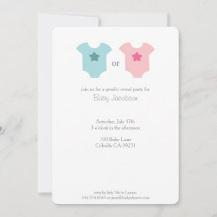 Bodysuit Bébé bleu et rose Baby Reveal Invitation
